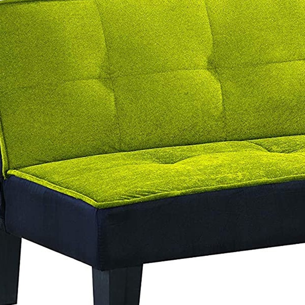 Homeroots 66" Green Fabric Sofa With Black Legs   285671