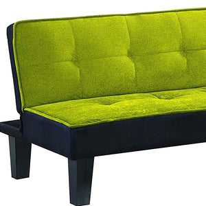 Homeroots 66" Green Fabric Sofa With Black Legs   285671