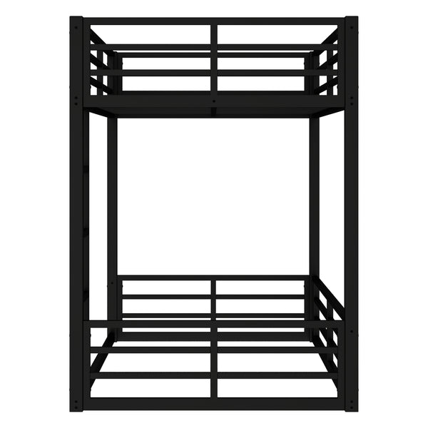 English Elm Metal Twin Xl Bunk Bed Frame - Heavy-Duty, Noise-Reduced Design For Kids, Teens & Adults, Black Finish W1580S00157