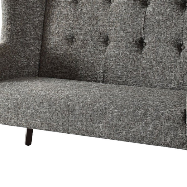 Homeroots 56" Gray Fabric Settee With Chocolate Legs   285683