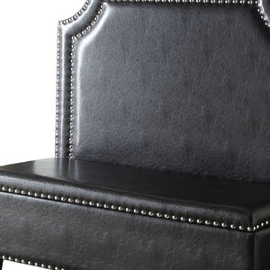 Homeroots 54" Espresso Faux Leather Settee With Chocolate Legs   285684