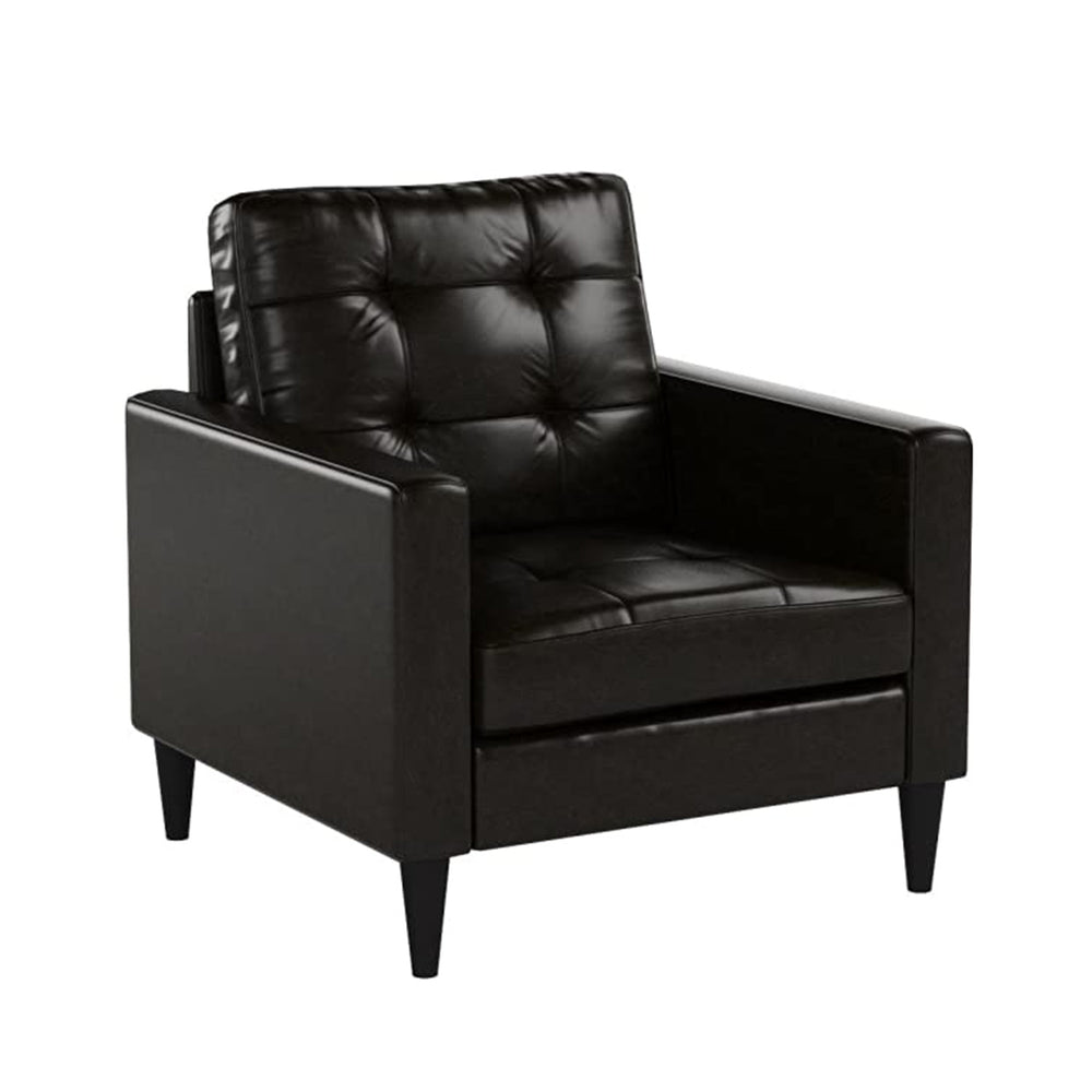 Homeroots 30" X 30" X 33" Espresso Accent Chair   285686