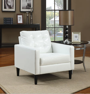 Homeroots 30" X 30" X 33" White Accent Chair   285687