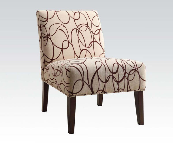 Homeroots 30" X 23" X 33" Fabric And Espresso Accent Chair   285690
