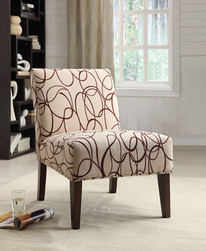 Homeroots 30" X 23" X 33" Fabric And Espresso Accent Chair   285690