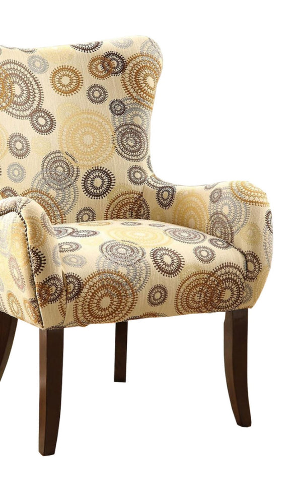 Homeroots 28" X 27" X 39" Fabric And Espresso Accent Chair   285693