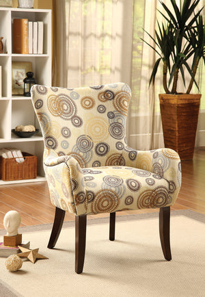 Homeroots 28" X 27" X 39" Fabric And Espresso Accent Chair   285693