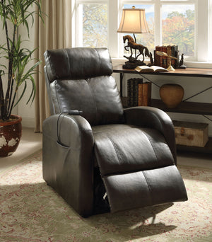 Homeroots 28"  X 37" X 40" Dark Gray Pu Recliner With Power Lift Dark Gray  285712