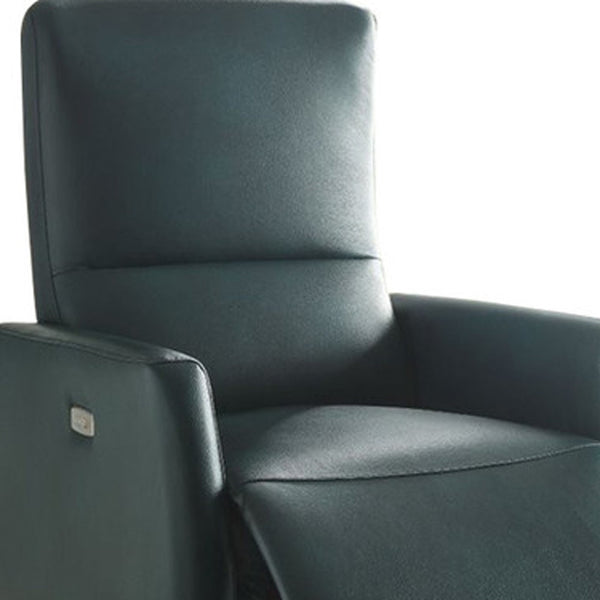 Homeroots 28" X 37" X 40" Blue Leather-aire Power Motion Recliner   285714