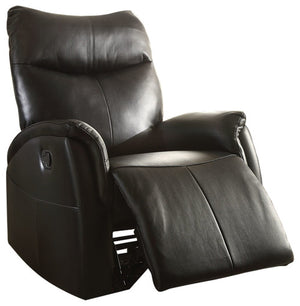Homeroots 30" X 36" X 41" Black Leather-aire Motion Recliner   285716
