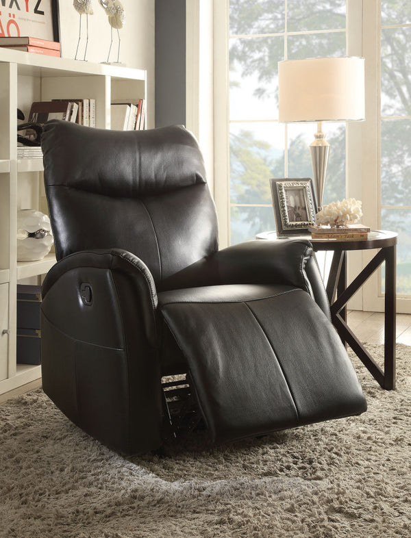 Homeroots 30" X 36" X 41" Black Leather-aire Motion Recliner   285716