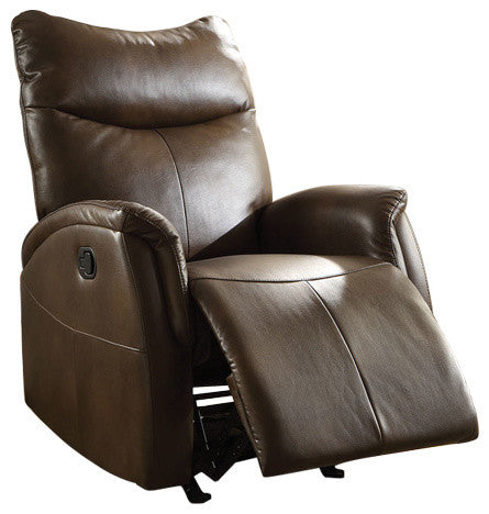 Homeroots 30" X 36" X 41" Brown Leather-aire Motion Recliner   285717