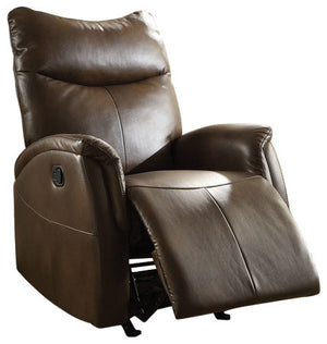 Homeroots 30" X 36" X 41" Brown Leather-aire Motion Recliner   285717
