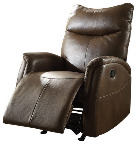 Homeroots 30" X 36" X 41" Brown Leather-aire Motion Recliner   285717