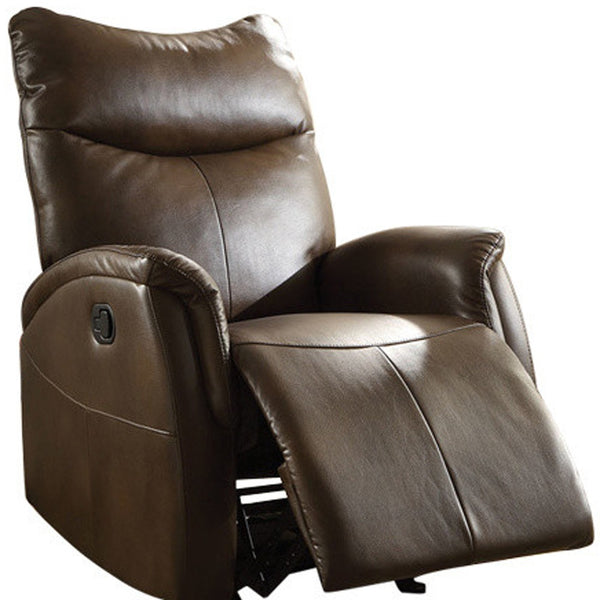 Homeroots 30" X 36" X 41" Brown Leather-aire Motion Recliner   285717