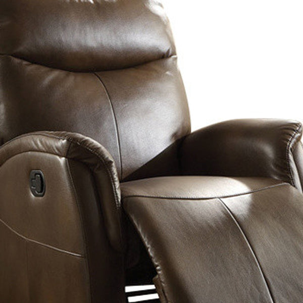 Homeroots 30" X 36" X 41" Brown Leather-aire Motion Recliner   285717