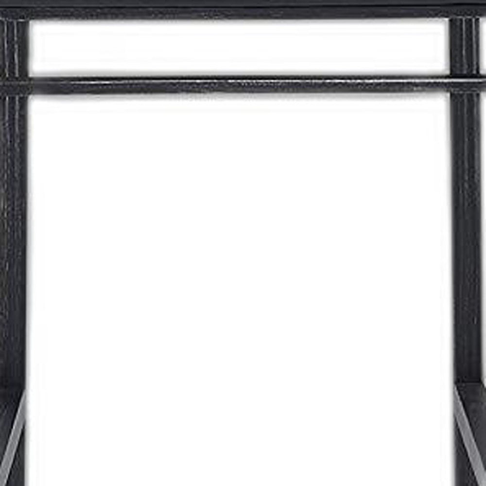 HomeRoots Set of Two Black Iron Bar Chairs - Stylish, Modern Industrial Design with Comfortable Bucket Seat 285735