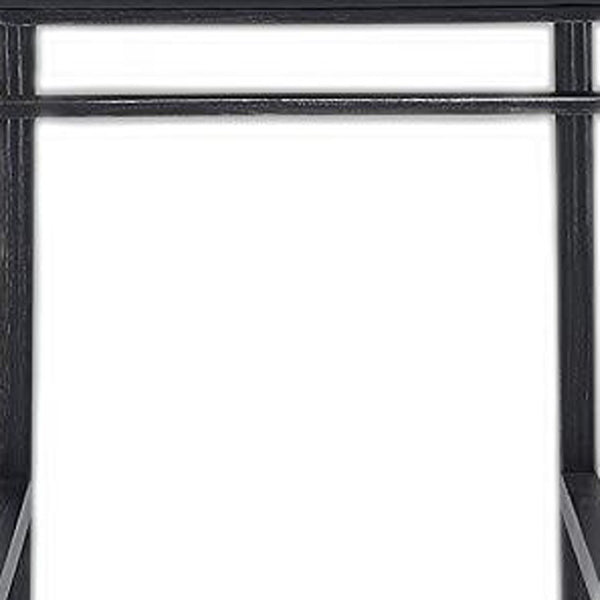 HomeRoots Set of Two Black Iron Bar Chairs - Stylish, Modern Industrial Design with Comfortable Bucket Seat 285735