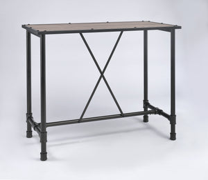 Homeroots 23.5" X 47.5" X 41" Oak And Black Bar Table   285738