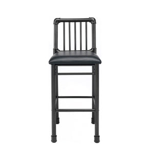 Homeroots Set Of Two " Black Iron Bar Chairs   285739
