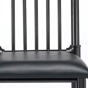 HomeRoots Set of Two Modern Black Iron Bar Chairs – Stylish Bucket Seats with Footrests for Comfort & Durability 285739