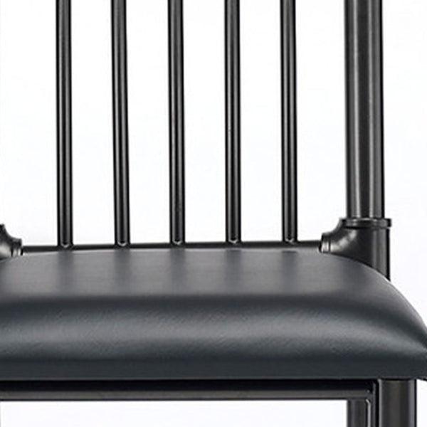 HomeRoots Set of Two Modern Black Iron Bar Chairs – Stylish Bucket Seats with Footrests for Comfort & Durability 285739