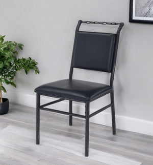 Homeroots Black Faux Leather Office Chair  Polyurethane Foam 285772