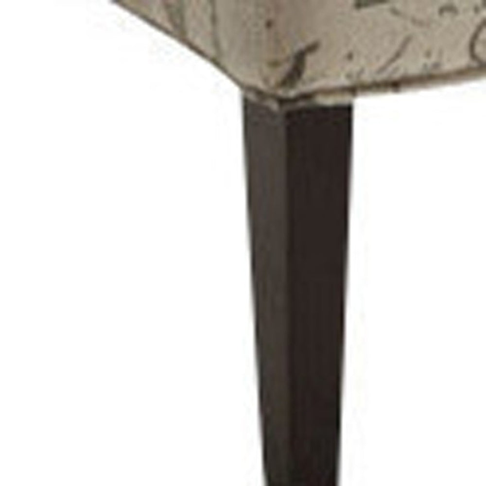 HomeRoots 30" Beige and Brown Abstract Side Chair - Modern Elegance for Living Room, Bedroom, or Office Seating 285786
