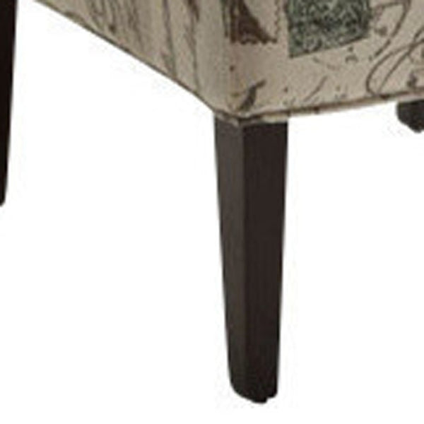 HomeRoots 30" Beige and Brown Abstract Side Chair - Modern Elegance for Living Room, Bedroom, or Office Seating 285786