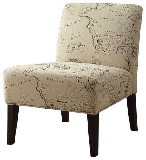 Homeroots 30" X 23" X 33" Fabric And Espresso Accent Chair   285787