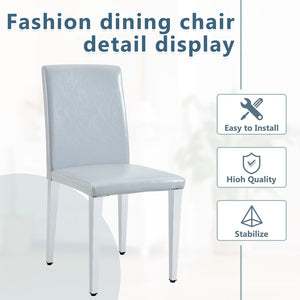 English Elm Four Pu Leather Dining Chairs with Metal Legs Modern Minimalist Set for Stylish Homes W1151P383507