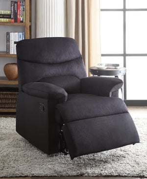HomeRoots 35" Black Microfiber Manual Recliner - Stylish, Durable Comfort for Living Rooms, Offices & More! 285824