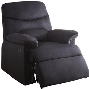 HomeRoots 35" Black Microfiber Manual Recliner - Stylish, Durable Comfort for Living Rooms, Offices & More! 285824