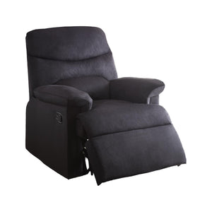 HomeRoots 35" Black Microfiber Manual Recliner - Stylish, Durable Comfort for Living Rooms, Offices & More! 285824