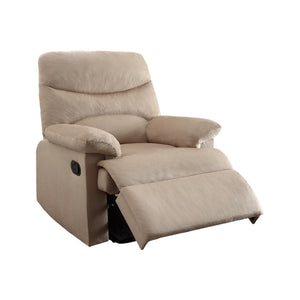 HomeRoots 35" Light Brown Microfiber Manual Recliner - Compact Comfort for Modern Living Rooms & Cozy Spaces 285825