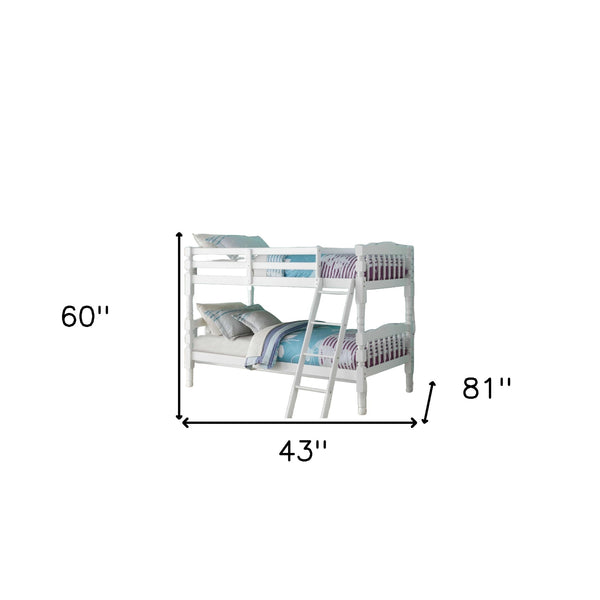 Homeroots White Twin Transitional Bunk Bed  Wood 285828