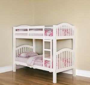 Homeroots Heartland Twin/Twin Bunk Bed, White  Wood 285831