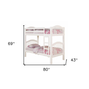 Homeroots Heartland Twin/Twin Bunk Bed, White  Wood 285831