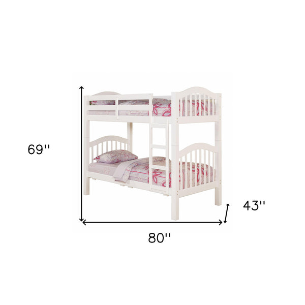 Homeroots Heartland Twin/Twin Bunk Bed, White  Wood 285831