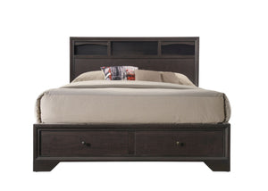 HomeRoots Rich Espresso Finish Platform Bed with Ample Storage and Contemporary Style for Modern Bedrooms Queen 285860