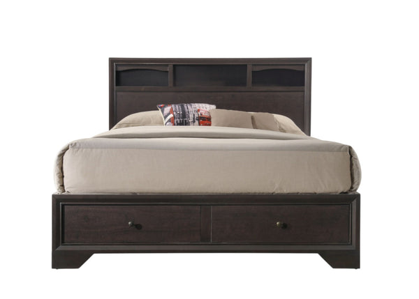 HomeRoots Rich Espresso Finish Platform Bed with Ample Storage and Contemporary Style for Modern Bedrooms Queen 285860
