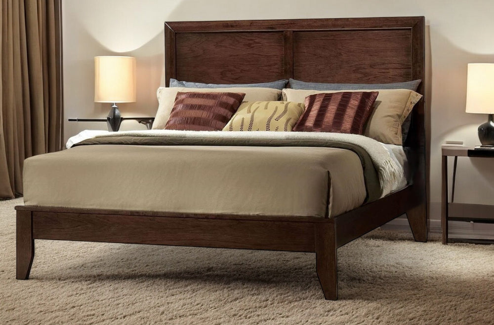 HomeRoots 90" California King Bed in Espresso Rubberwood with Sleek Modern Design and Durable Construction 90" 285861
