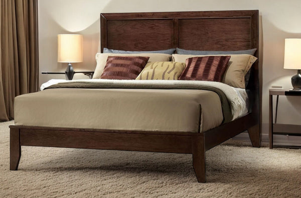Homeroots 90" X 76" X 52" Espresso Rubber And Tropical Wood California King Bed  Wood 285861