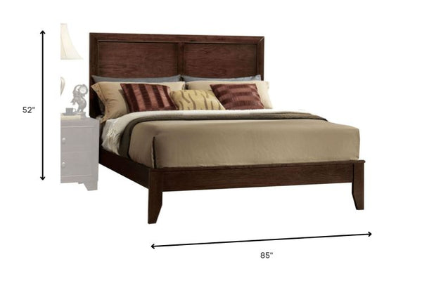 Homeroots Espresso King Bed Frame  Manufactured Wood 285862