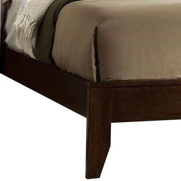 Homeroots Espresso King Bed Frame  Manufactured Wood 285862