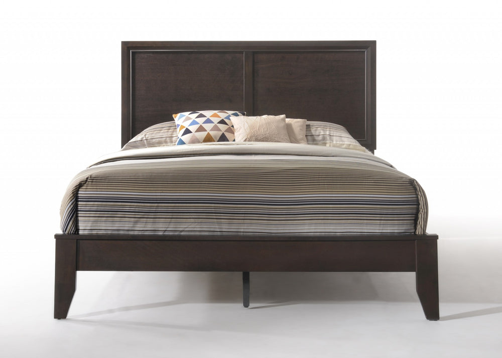 Homeroots Espresso Wood Queen Bed Frame  Manufactured Wood 285863