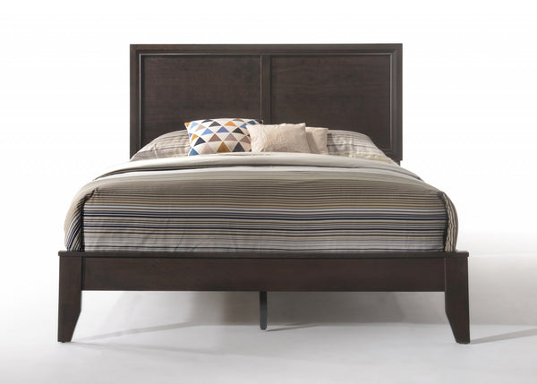 Homeroots Espresso Wood Queen Bed Frame  Manufactured Wood 285863