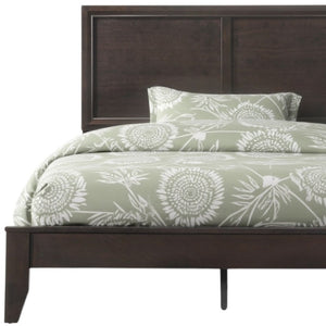 HomeRoots 90" California King Bed in Espresso Rubberwood with Sleek Modern Design and Durable Construction 64" 285863