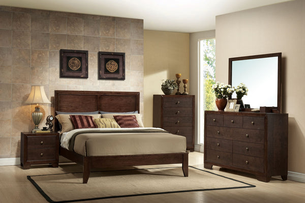 Homeroots Espresso Wood Queen Bed Frame  Manufactured Wood 285863