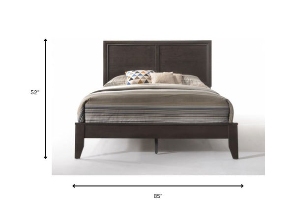Homeroots Espresso Wood Queen Bed Frame  Manufactured Wood 285863